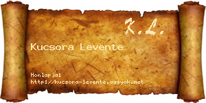 Kucsora Levente névjegykártya